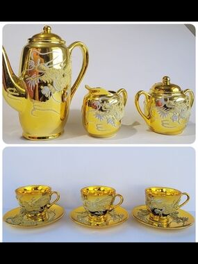 Dragonware Gold Dragon Ceramic Tea & Coffee Service - 7-Piece Set